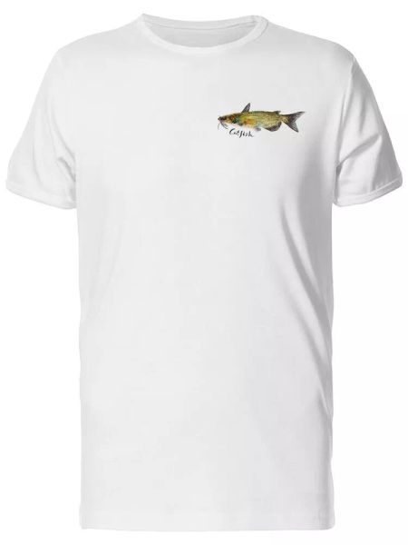 

yellow catfish illustration tee men's -image by shutterstock, White;black