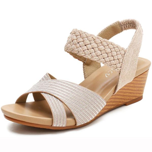 

sandals women striped weave for female casual cross belt designer shoes ladies footwear pumps girls large size brand shoe summer, Black