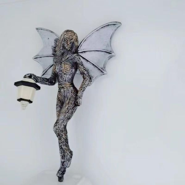 

garden decorations lantern glowing elf girl with a angel luminous fairy statue craft outdoor home decor decoration