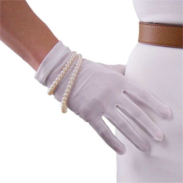 

five fingers gloves real silk natural silkworm elasticity sunscreen beauty short style lady milky white touchscreen bride, Blue;gray
