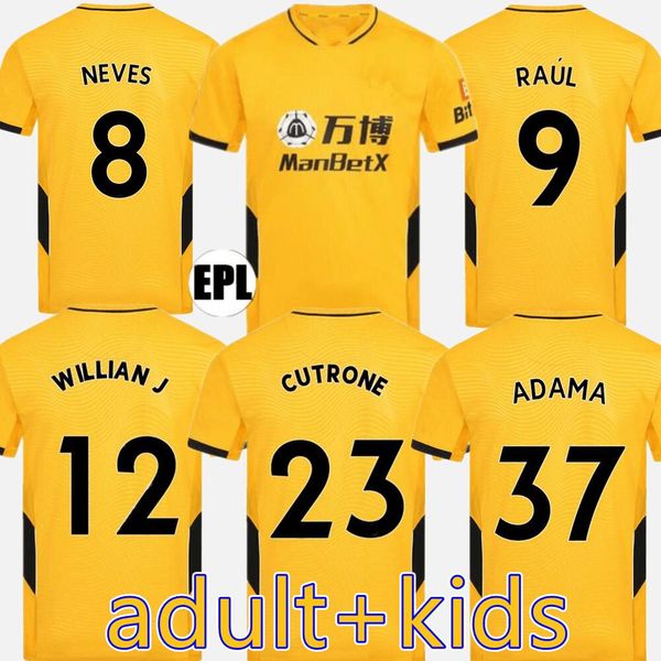 

2021 2022 third soccer jerseys kit fÃ bio silva 21 22 vitinha raul neves football kits wanderers adama shirt men kids set, Black;yellow