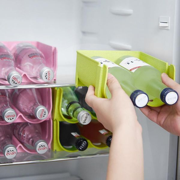 

kitchen storage & organization fridge organizer stackable wine rack refrigerator beer beverage can box household glass bottle