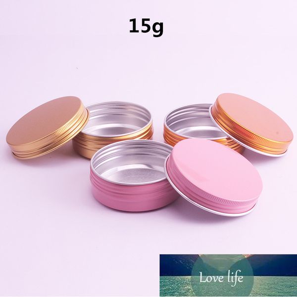 15 g di alluminio metallo rosa Gold Jars Professionale Cosmetico Rifiutabile Contenitore Crema Jar Pot Bottle Makeup Casi Scatola di immagazzinaggio 50pcs Prezzo di fabbrica Design esperto