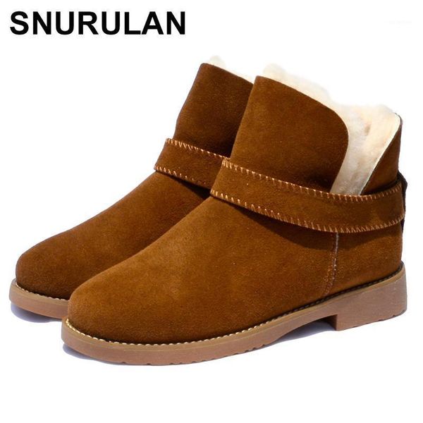 

boots snurulan suede winter ankle women sheep fur inside snow, Black