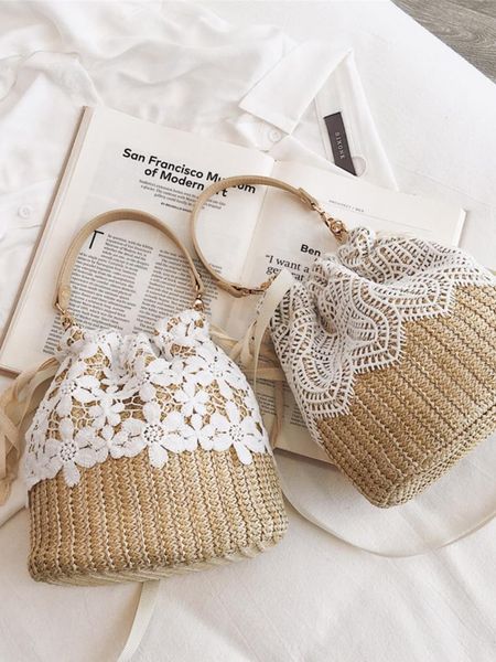 

storage bags fresh straw bag fairy rattan outdoor beach holiday portable cosmetic mobile phone