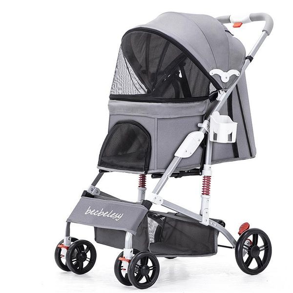 

pet cart dog cat poodle wheelbarrow four rounds one click folding convenient storage articles for outdoor travel car seat covers