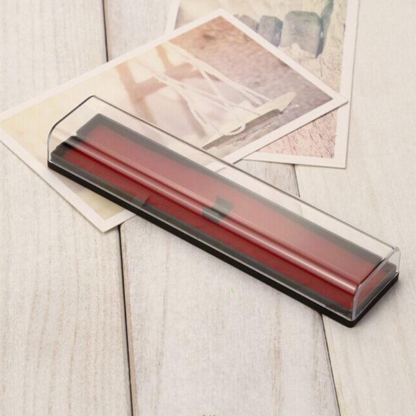 

clear transparent pencil cases with red color bottom plastic pen packing boxes wholesale gift boxes