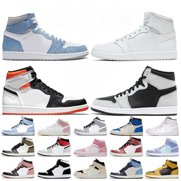 2021 Jumpman 1 Basketballschuhe Damen Herren 1s Trainer High OG Hyper Royal Neutral Retroes Grau Electro Orange Shadow Barely Rose Sneakers