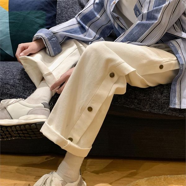 

mens straight pants 2021 casual vintage men clothing fashion hip hop streetwear loose jogger pant large size cargo harem pants, Black