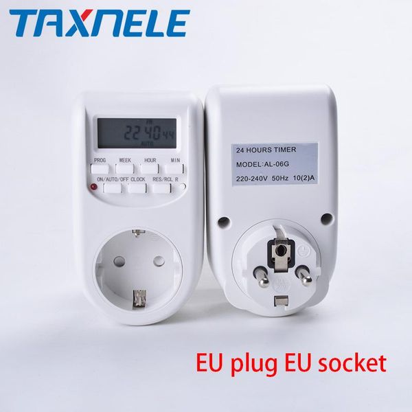 

timers weekly programmable electronic digital timer switch universal socket plug 220v 10a europe eu