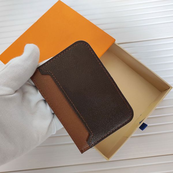

card holders men and women fashion classic brown flower checkered black plaid casual credit card id holder leather ultra slim wallet packet, Brown;gray