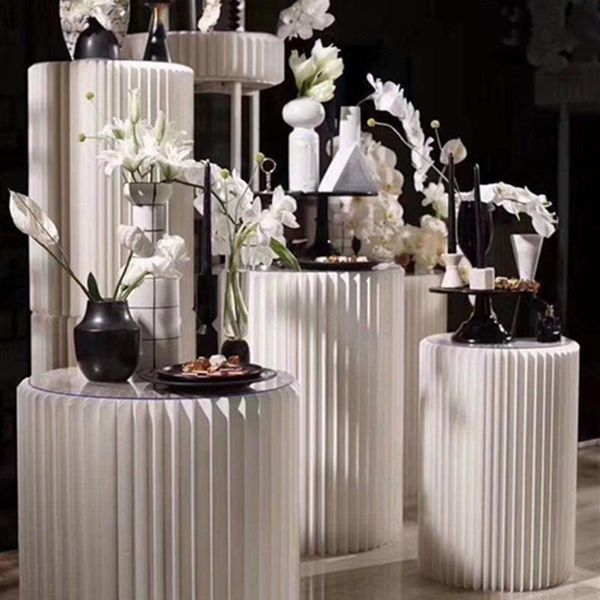 

party decoration 4pcs/lot wedding props stage origami cylinder shopping mall window road lead ornaments