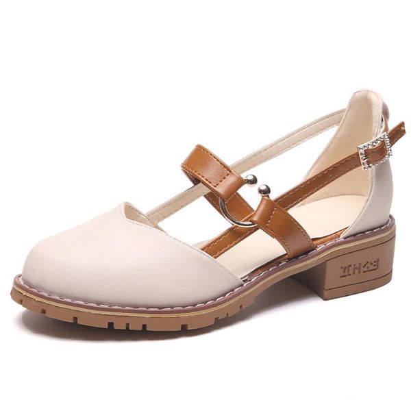 

sandals closed toe gladiator mid-high heel fairy shoes woman retro chunky hollow out flip flop ladies slipper summer, Black