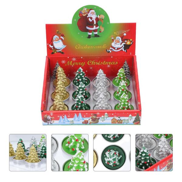 

candles 12pcs decorative candle decors home christmas tree shape adornments
