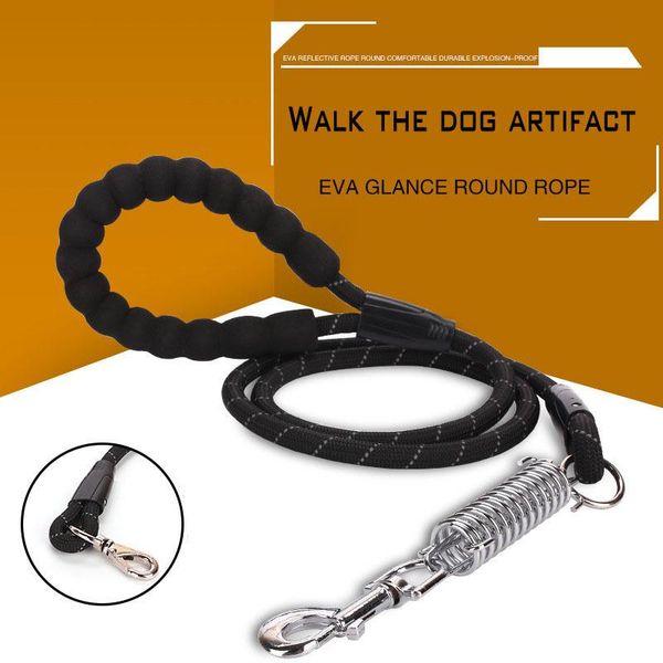 

spring leash nylon retractable dog reflective christmas night safety flash light accessories collars & leashes