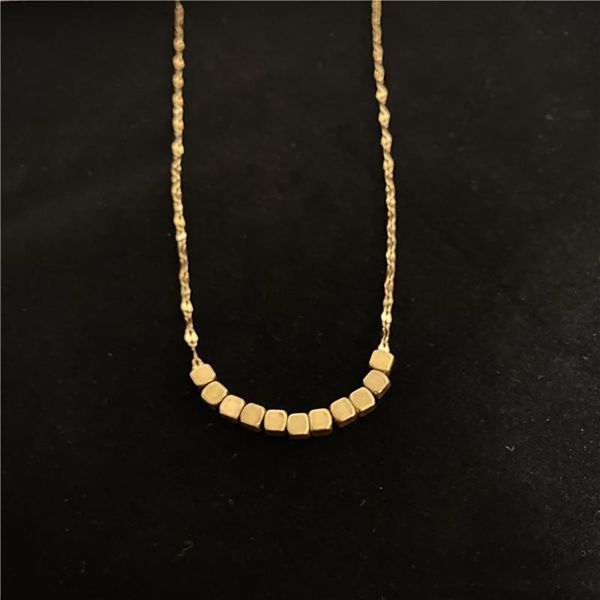

chains cube pendant necklace for women, simple, long chain, gold, party gift, trendy jewelry, fashionable, design, 2021, Silver