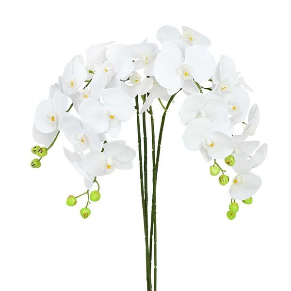 

1pc silk white butterfly orchid real touch artificial moth orchids fake flower home wedding el decoration bouquet diy craft decorative flowe