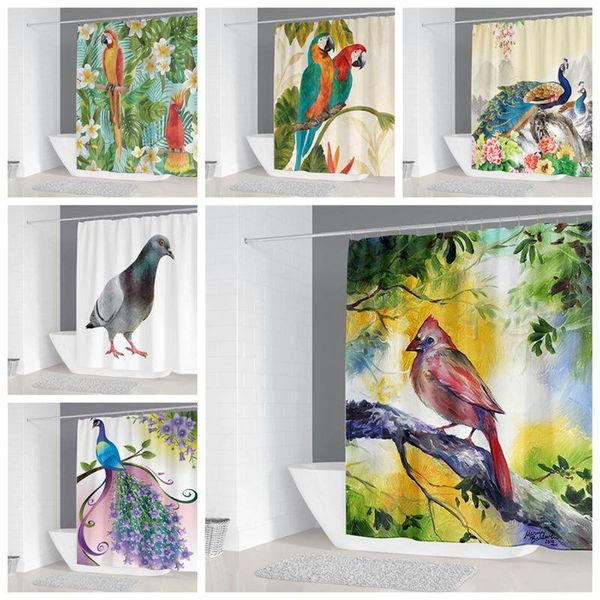 

shower curtains 2021 products 3d real animal bird printing waterproof bath 180*200 cm