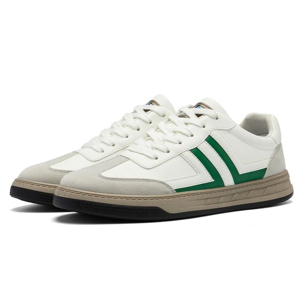 Homens de alta qualidade executando sapatos branco verde preto e marrom moda # 27 mens treinadores ao ar livre sneakers esportes andando corredor sapato tamanho 39-44