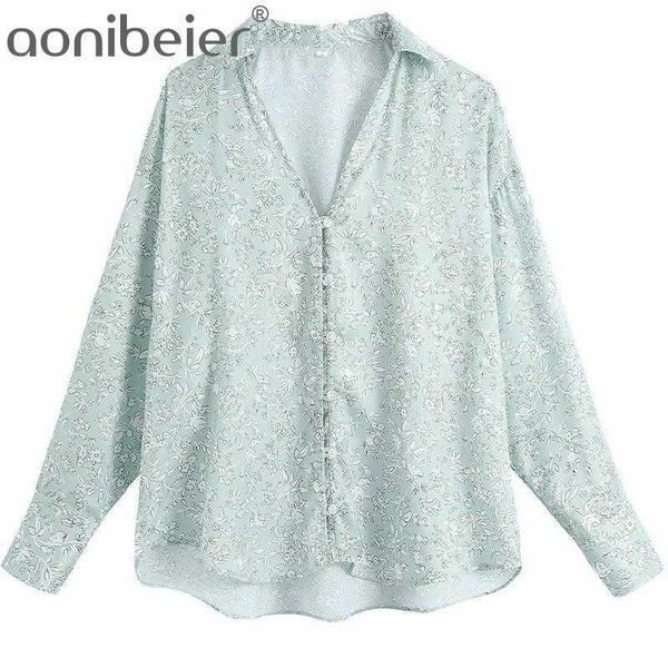 

thin summer printed casual shirts drop shoulder long sleeve deep v neck single breasted loose women blouses female 210604, White