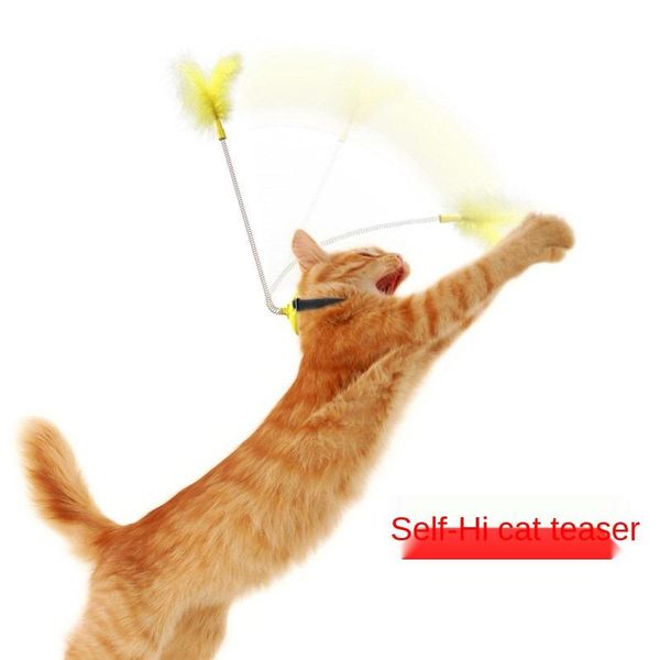 

cat toys 1pc pet supplies self-hey funny stick feather interactive toy stuff wand