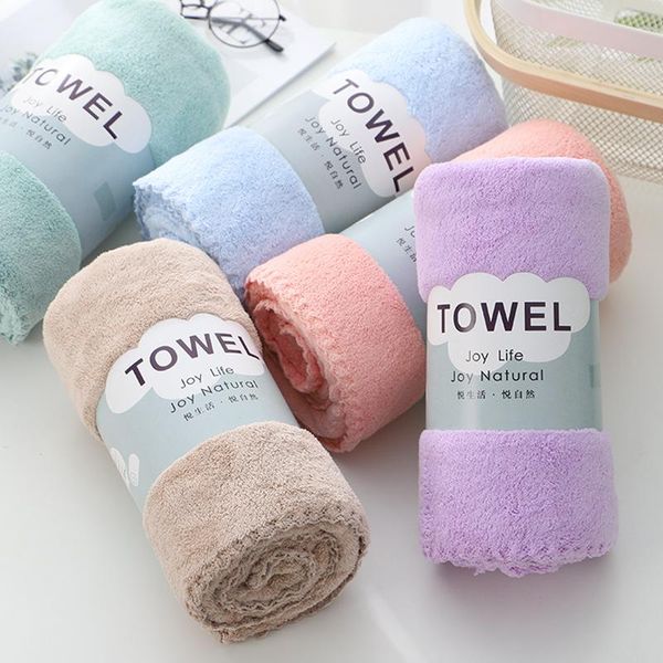 

towel 1pcs 35*75cm coral velvet strong water absorbing soft face washing towels