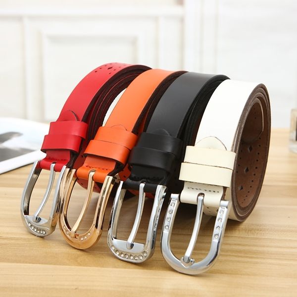 

x4ui fashion trend solid color belts women's versatile simplefashion trend solid color women's dent pants belt, Black;brown