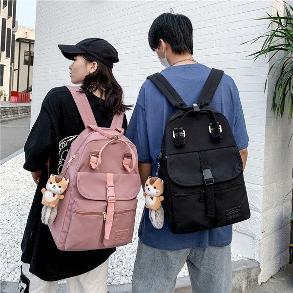 

backpack 2021 solid color bag boys girls teen schoolbag waterproof outdoor business men high capacity travel