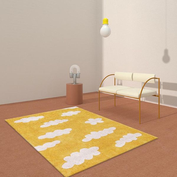 

carpets cloud pattern livingroom carpet ins yellow girl decor large rug for bedroom bedside tatami floor mat modern soft fluffy