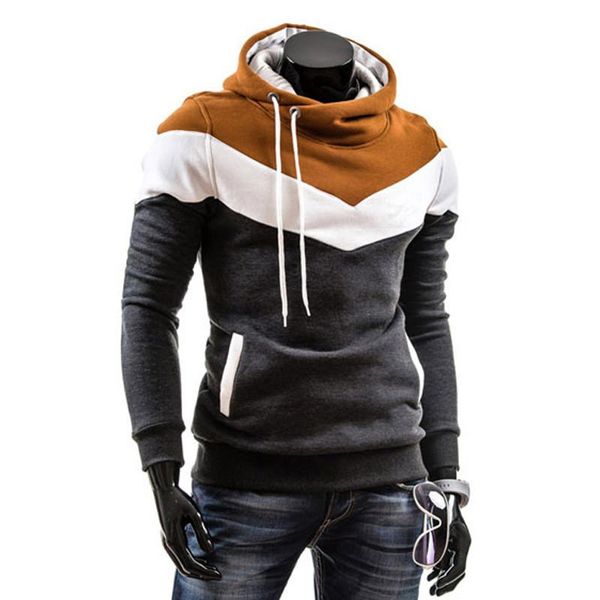 

men's hoodies & sweatshirts hoody men patchwork spring fashion casual sweatshirt streetwear hooded loose hoodie sports jacket boyfrie, Black