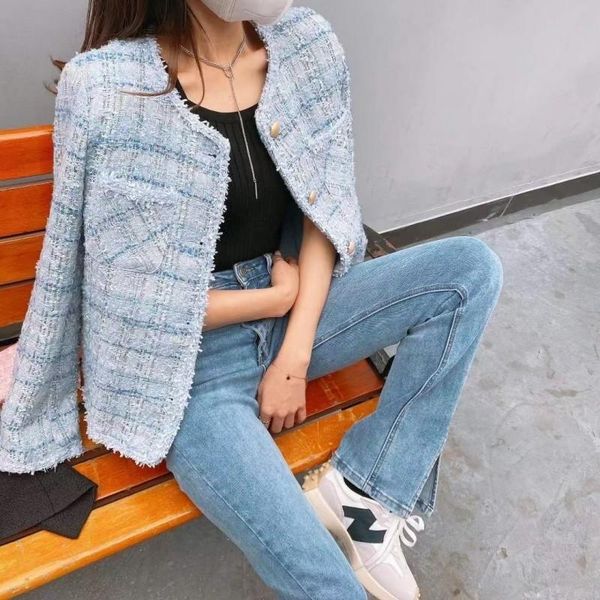 

arrival runway spring french women's luxury tweed short jacket coat elegant sweet outerwear jackets, Black;brown