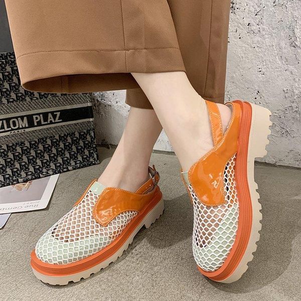 

sandals women shoes casual increase cushion non-slip platform sandal for breathable mesh outdoor walking slippers, Black