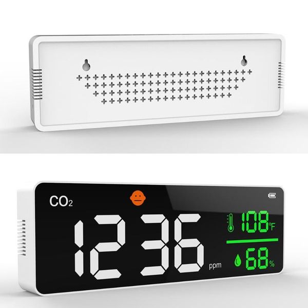 

smart home control wall mount rechargeable co2 meter 400-5000ppm digital carbon dioxide monitor temperature humidity ndir sensor drop