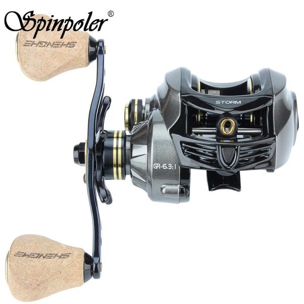 

spinpoler 6.3:1 gear ratio baitcasting reel high speed metal 18kg max drag power spool left/right hand fishing wheel tackle reels