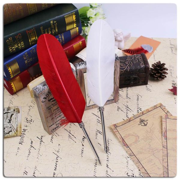 

vintage turkey quill pen for wedding decoration return gift fountain pens