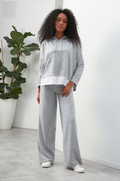 

women's two piece pants trendyol knit bottom-suit twoaw22au0476, White