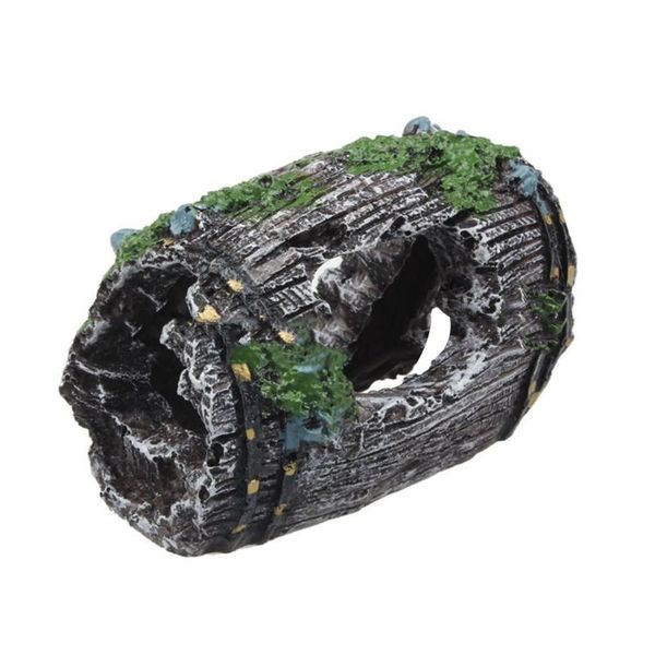 

decorations aquarium resin decoration broken barrel hideout shelter cave for fish shrimp