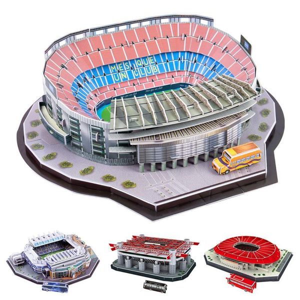 3D-Puzzle Fußballstadien Holzpuzzle Spielzeug Spiel Montage Beliebte San Diego/Allianz München/San Siro/Italien Geschenke für Kinder Erwachsene X0522