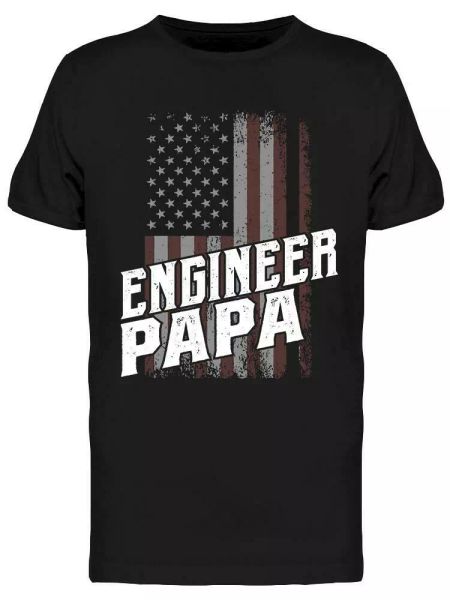 

american engineer papa tee men's -image by shutterstock, White;black
