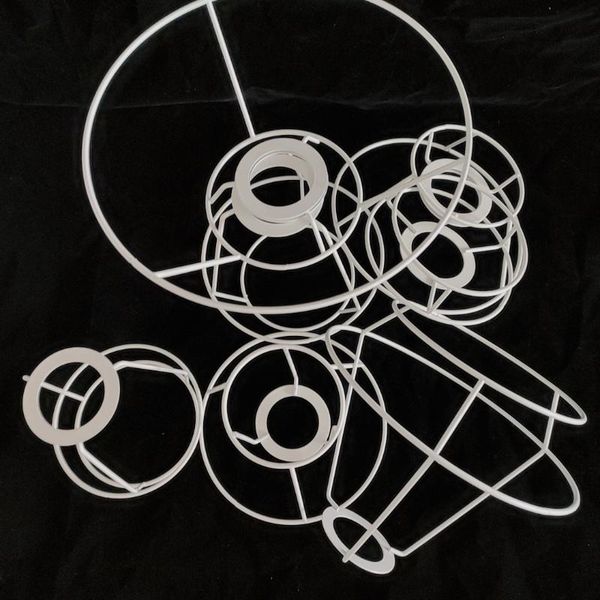 

lamp covers & shades e27 e14 circular lampshade frame for table chandelier white iron indoor lighting diy adapting ring frames