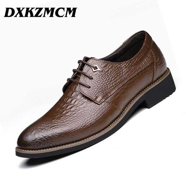 

dress shoes dxkzmcm luxury genuine leather men oxford buckle male wedding, Black