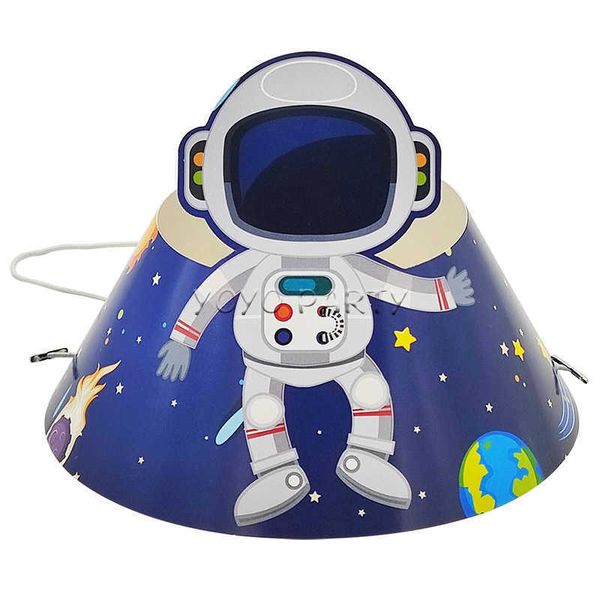

6pcs birthday paper cap hat for kid child astronaut spachip solar baby shower party suppli deco with elastic band