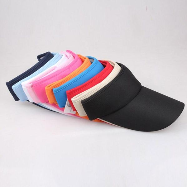 

wide brim hats anti-uv empty sun for women summer men sport yoga hat pure color running breathable elasticity adjustable caps, Blue;gray