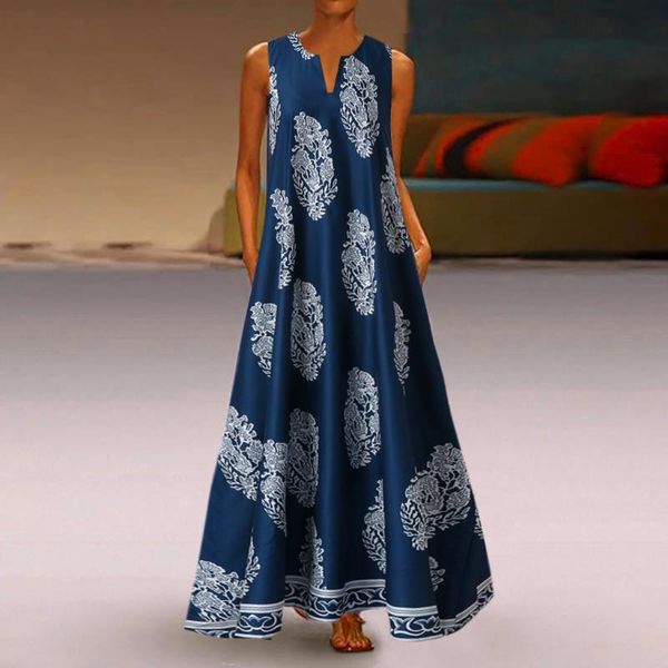 

casual dresses summer floral print boho long dress clothes for women v-neck off shoulder ladies plus size maxi #t1g, Black;gray