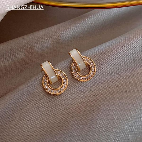 

stud 2021 classic simple circle small earrings south korea fashion women light luxury jewelry students personalize, Golden;silver