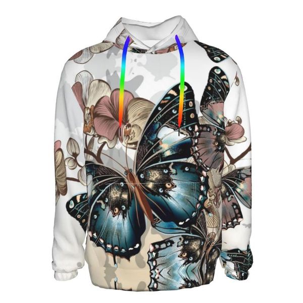 

men's hoodies & sweatshirts butterfly thin cute kpop harajuku men casual hoodie pocket pullovers kawaii, Black