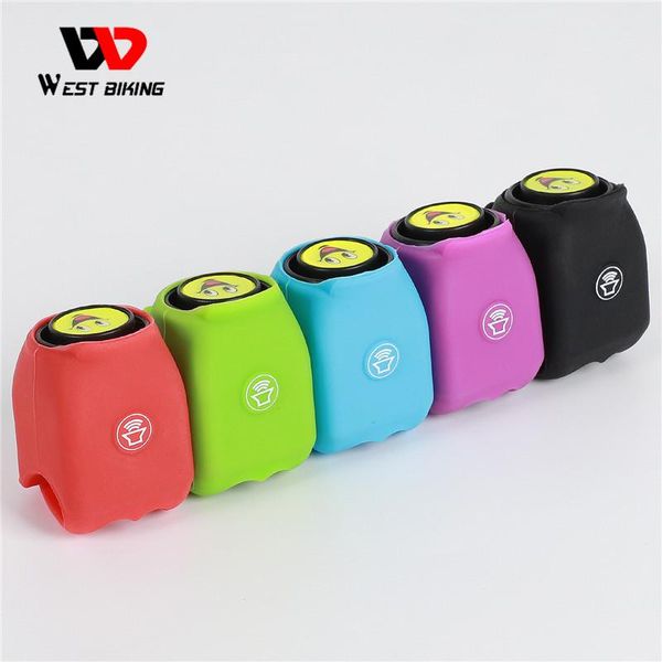 

bike horns west biking electric bicycle bell mtb road horn 120db waterproof silica gel shell ring handlebar cycling accessories