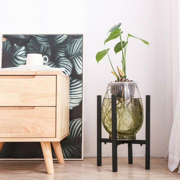 

other garden supplies holder flower stand metal plant pot display shelf patio home outdoor black tray decoration