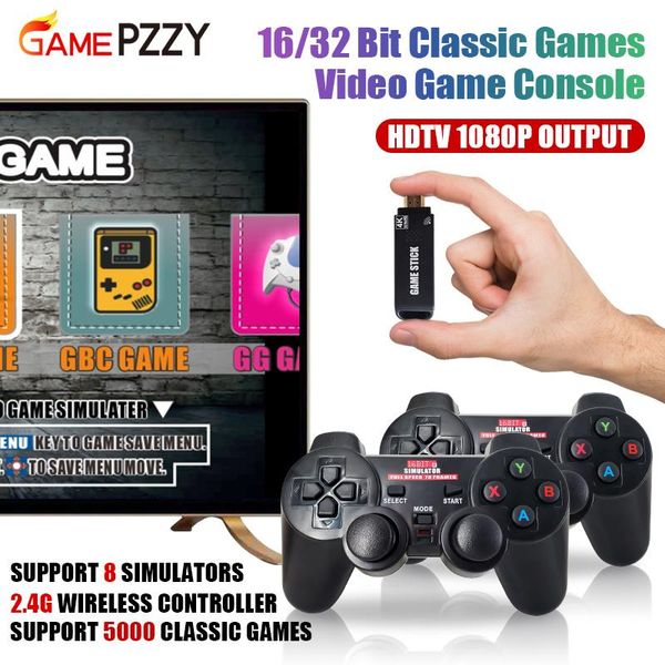 

portable game players hdv100 hd tv console usb wireless stick 16/32 bit mini 2.4g bluetooth retro controller video