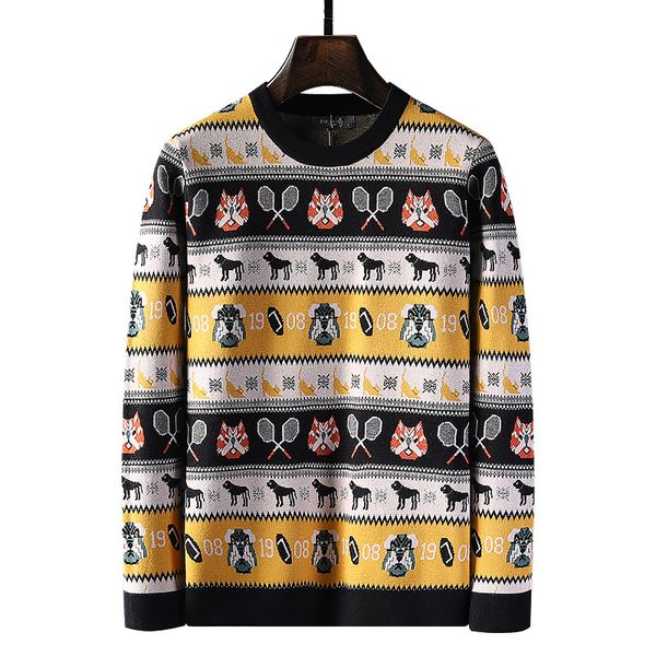 

sweater knit autumn and winter 2021 men's fashion t shirt, White;black